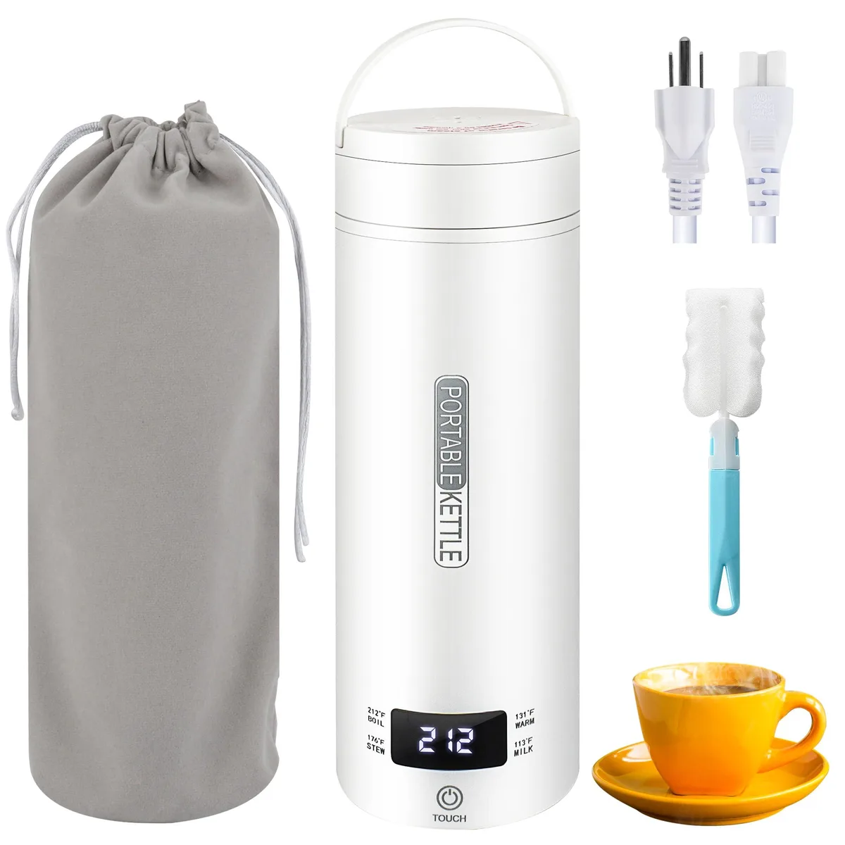  Zlylefun Electric Kettle 450ML 316 Stainless Steel White — product photo