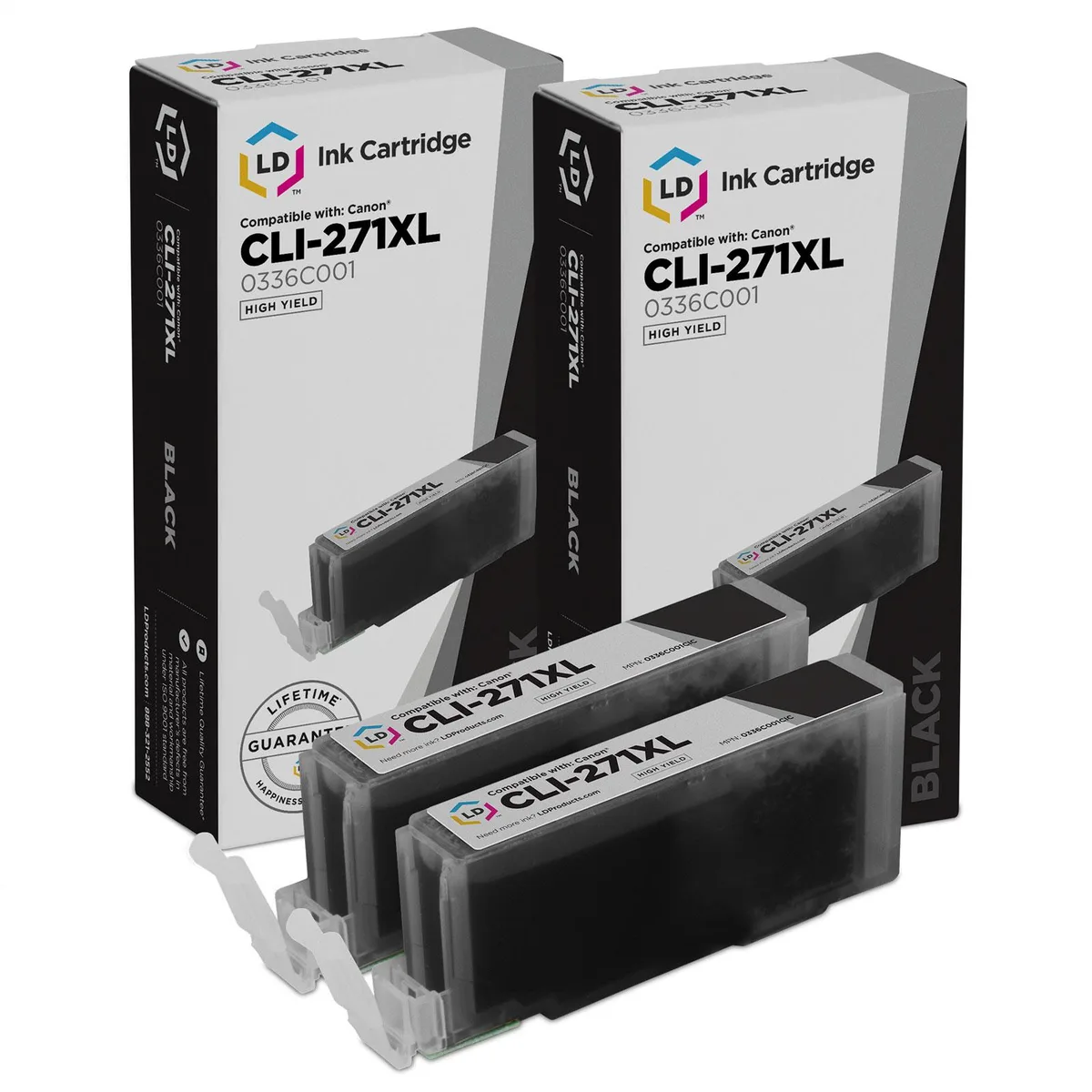 LD Products LD Products Compatible Ink Cartridge Canon CLI-271XL Black 2-Pack 500 Pages — product photo