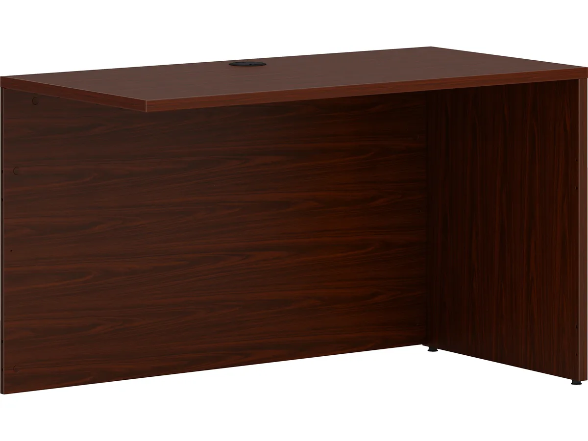 Rectangular mahogany desk with full-height modesty panel, 48W x 24D x 29H inches
