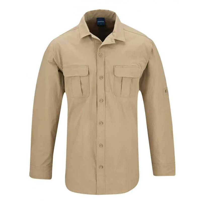 PROPPER PROPPER F5346 Men's Casual Shirt Khaki XS-R UPF 50 4.2 oz 94% nylon 6% spandex — product photo