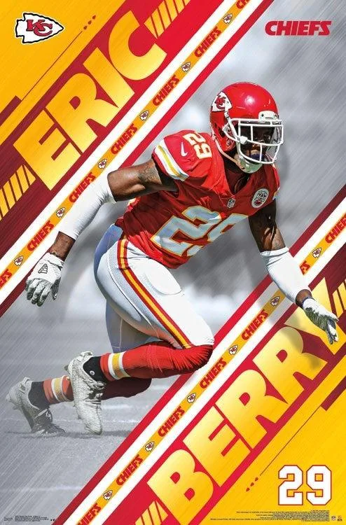 Kansas City Chiefs Eric Berry poster print 22 by 34 inches