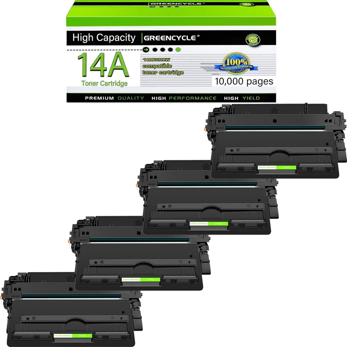 GREENCYCLE GREENCYCLE CF214A Compatible Toner Cartridge 4 Pack Black 10000 Pages — product photo