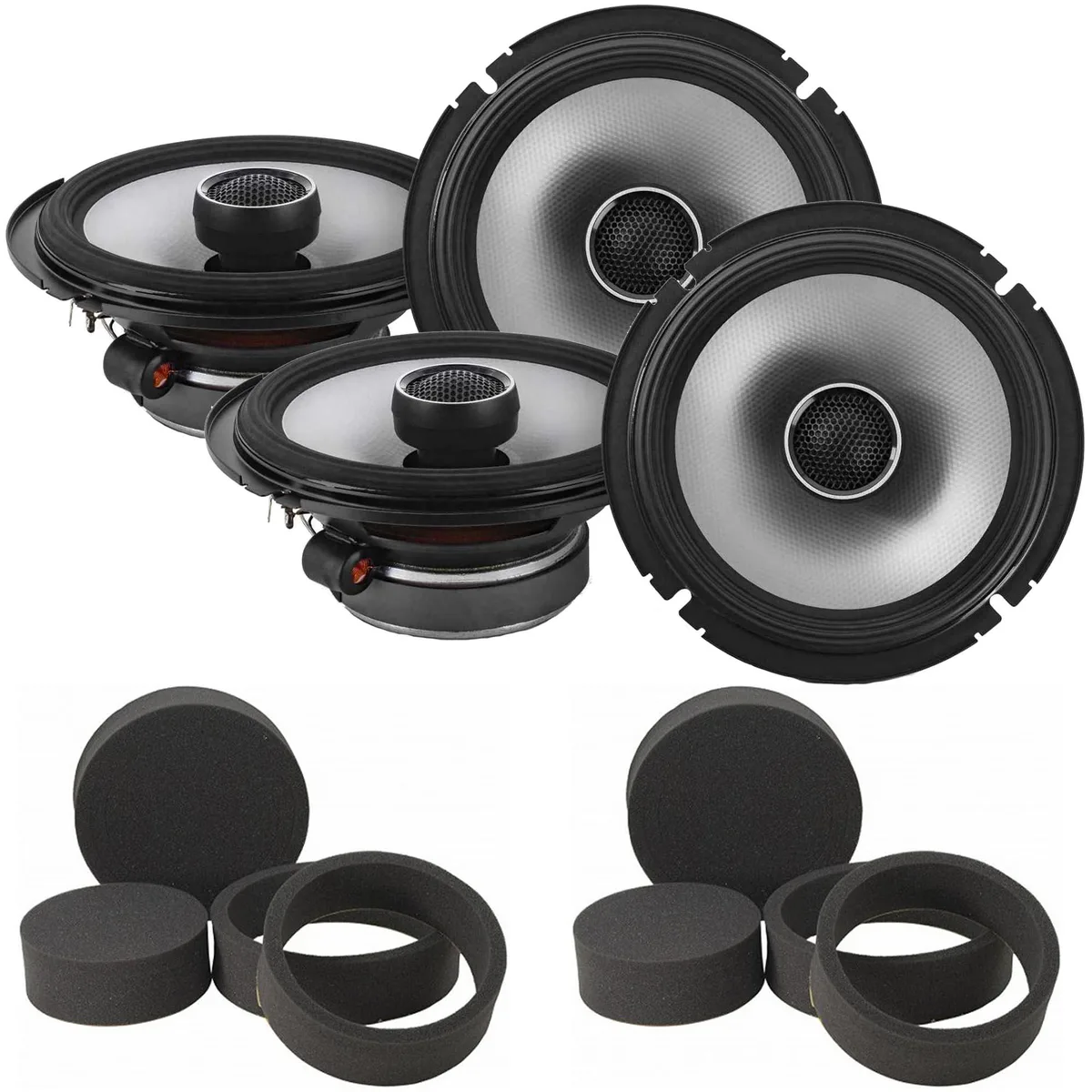 Alpine Alpine S2-S65 6.5" Coaxial Speakers with Stinger RKFR6 Rings — product photo