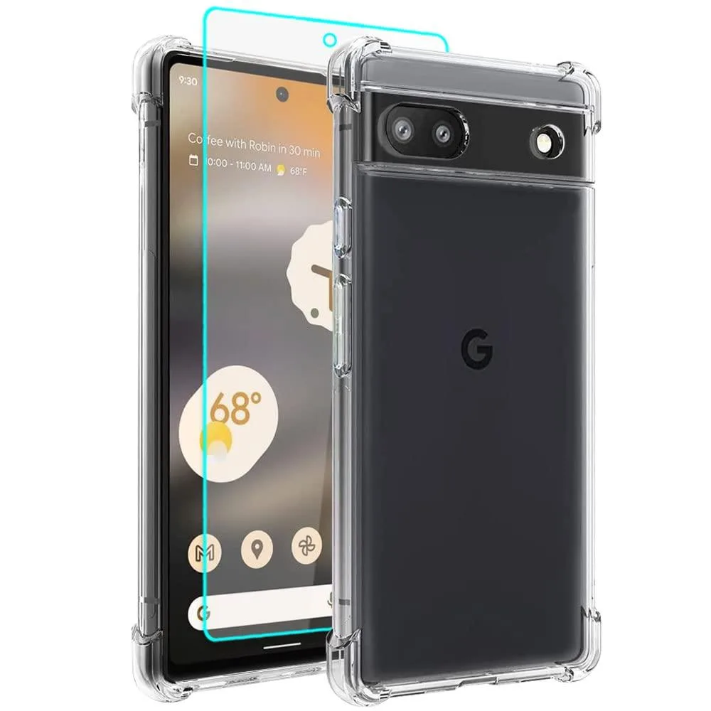 No Sew No Sew Google Pixel 6a Case Clear TPU Kickstand Screen Protector — product photo