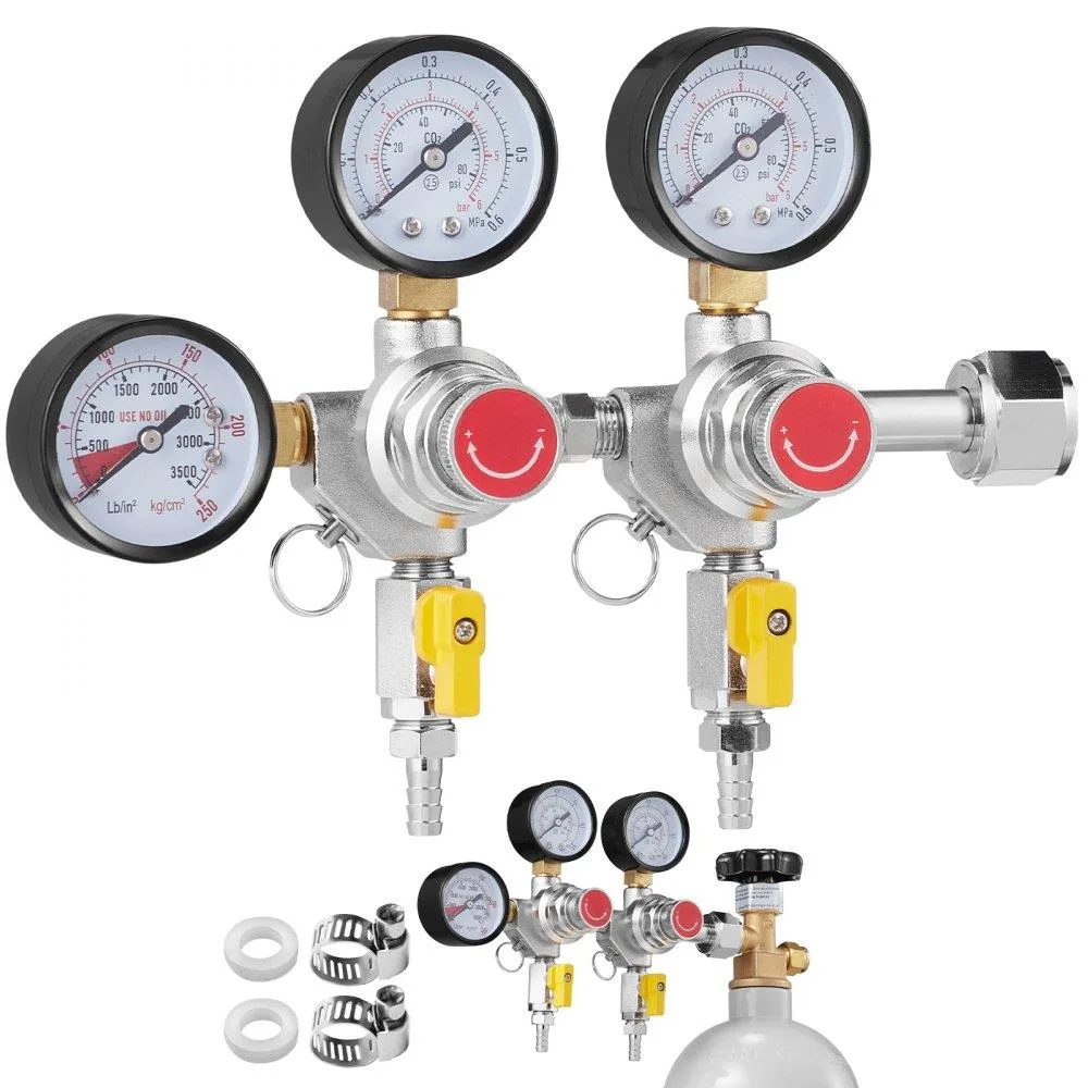 VEVOR VEVOR Triple Gauge CO2 Regulator CGA320 0-60 PSI — product photo