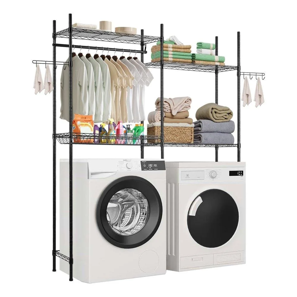 VEVOR VEVOR Over Washer Dryer Storage Shelves 4 Tier Black 1610mm Wide — product photo