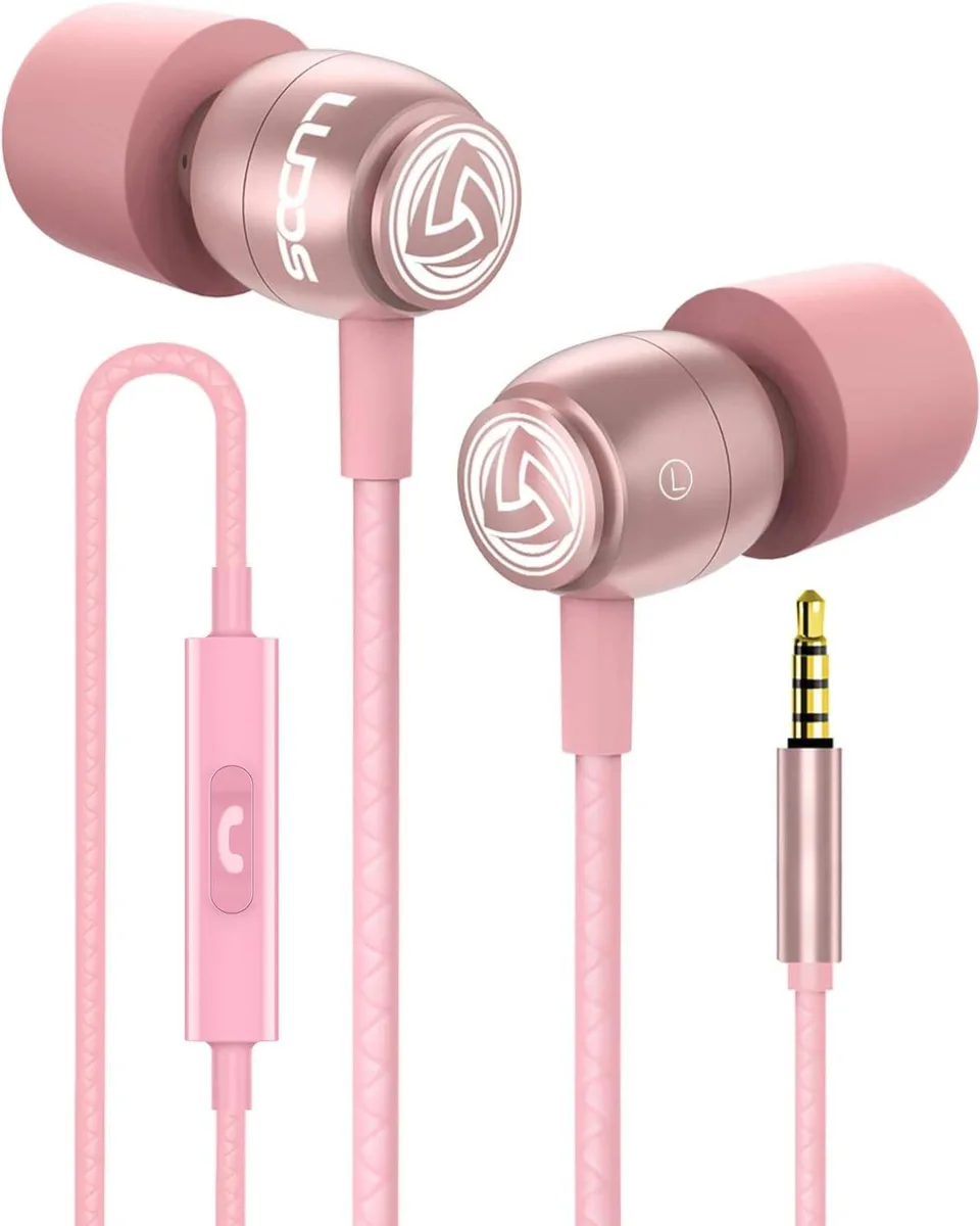  LUDOS CLAMOR In-Ear Earbuds Pink 3.5mm 32ohm 92dB 20000Hz 1.3m 0.6oz — product photo
