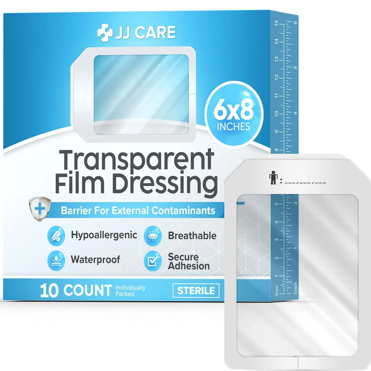 JJ CARE JJ-TIVD-PA10 Transparent Film Dressing 15x20 cm Pack of 10 — product photo
