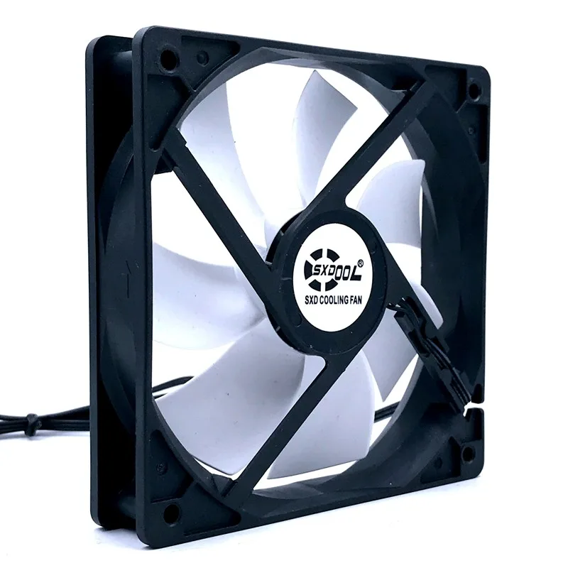 SXDOOL SXDOOL 12025W 120mm case fan 12V 0.1A 1250RPM fluid bearing 3-pin — product photo