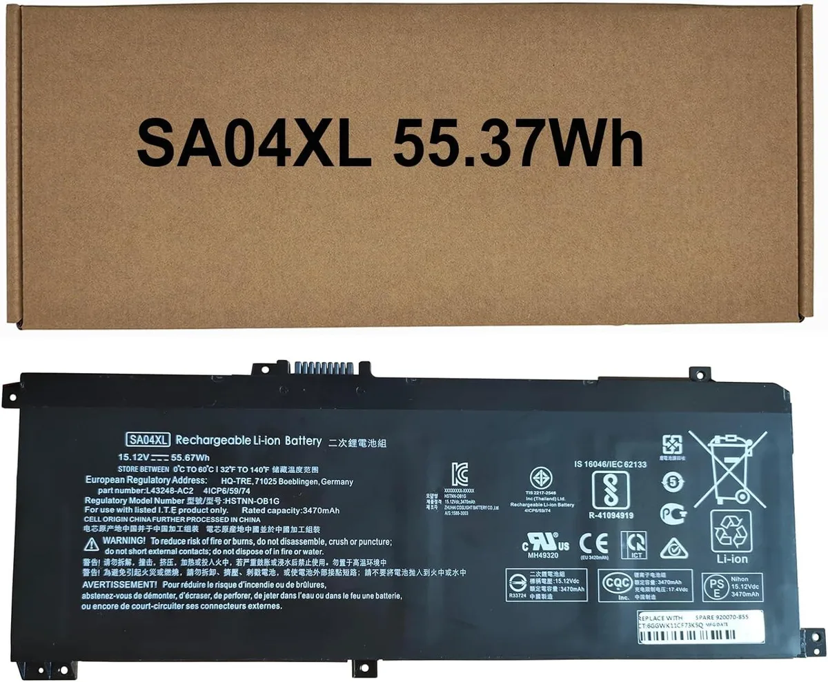NShi NShi SA04XL 55.37Wh 3500mAh 15.4V laptop battery — product photo