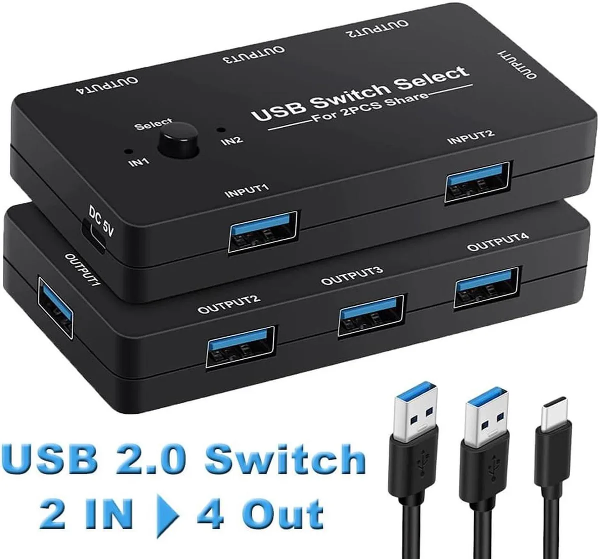 Vszerda Vszerda USB 2.0 KVM switch 2 computers 4 devices — product photo