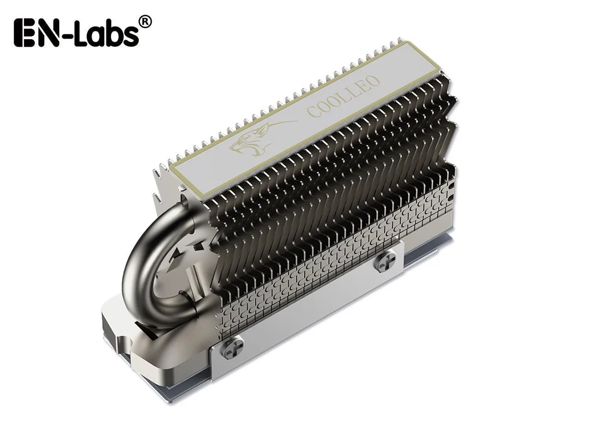 EN-Labs EN-Labs M.2 2280 SSD Heat Sink 6mm Copper Pipe 32 Fins 14.8 W/m.K Pads — product photo
