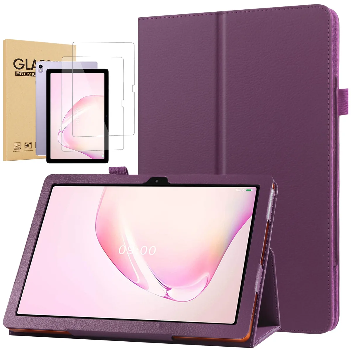 anicestore anicestore 2024 Case for ONN 10.1" Tablet (2024 Model) Purple with 2 Tempered Glass Screen Protectors — product photo