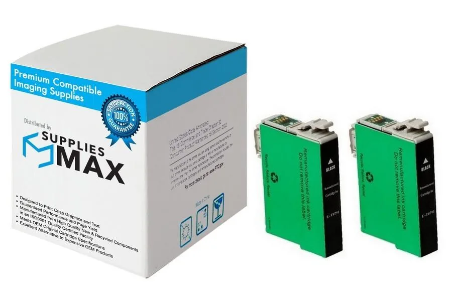 SuppliesMax SuppliesMax Epson T079120-D2 Remanufactured Black Inkjet Cartridge 2 Pack — product photo