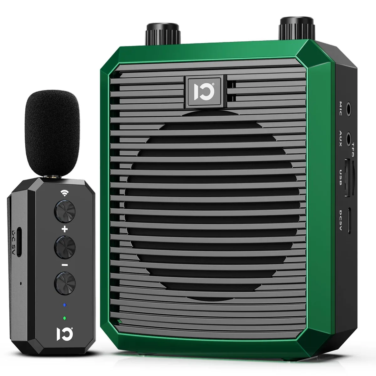 Audio-Technica M1-U66-Green 18W Voice Amplifier with 2.4G Wireless Lavalier Microphone — product photo