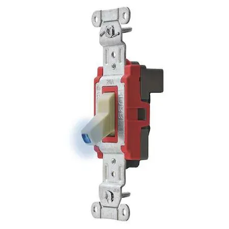 Ivory toggle wall switch, single pole, 20 A rating