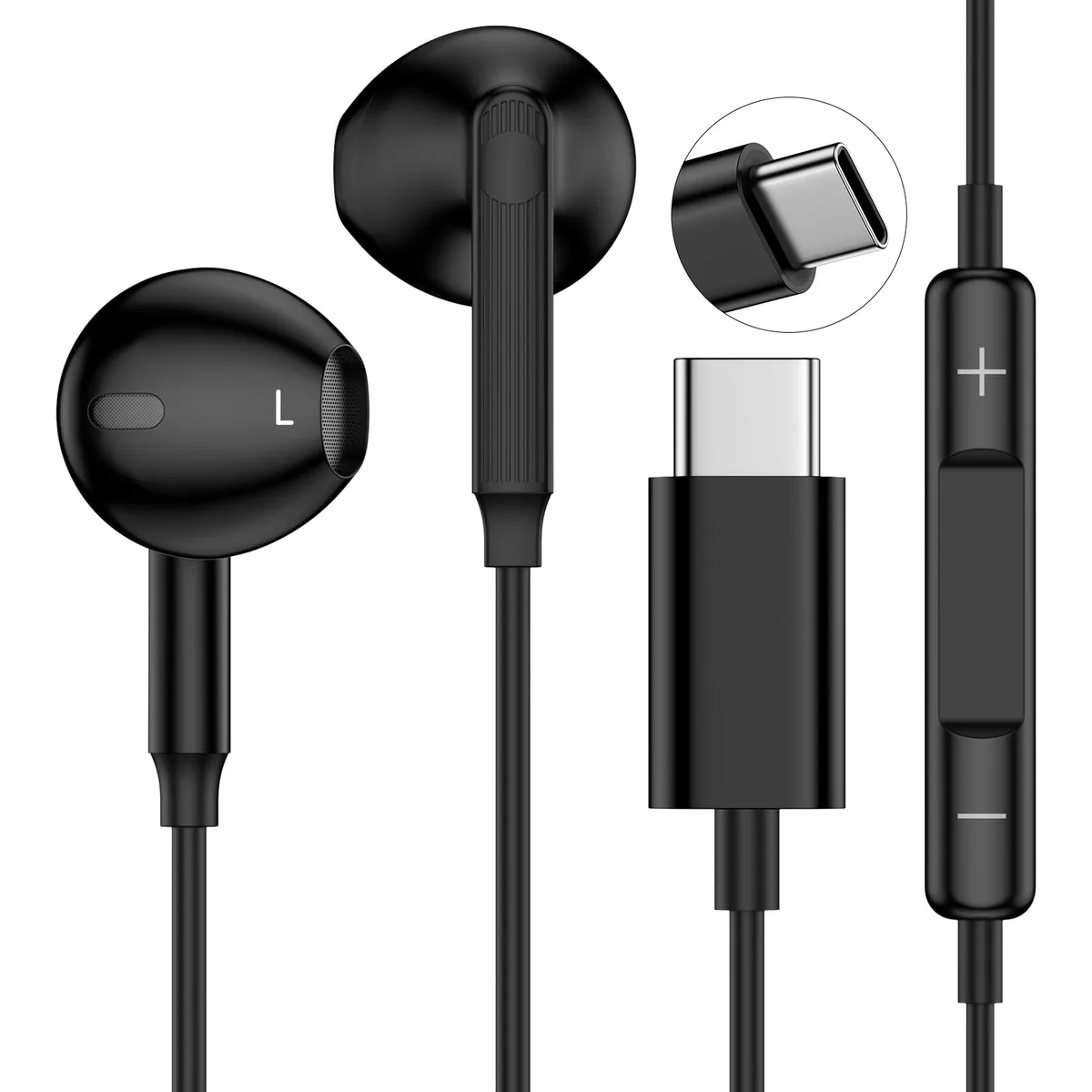 No Sew No Sew ESC01 USB-C headphones black with mic — product photo