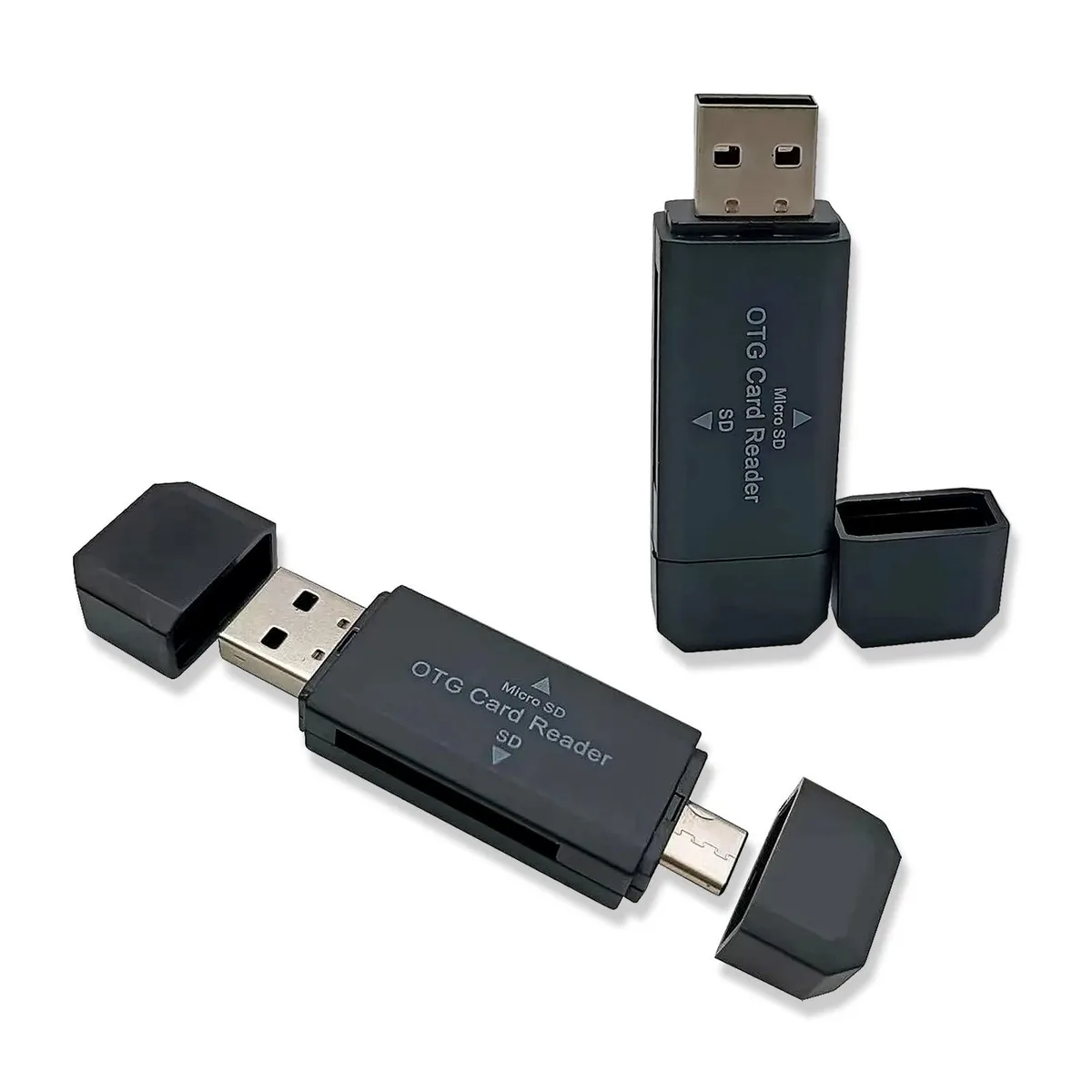  Wansurs 2 Pack USB-C &amp; USB 2.0 Card Reader (Black) — product photo
