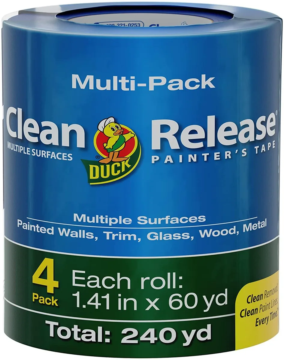 SHURTAPE TECHNOLOGIES, INC. SHURTAPE TECHNOLOGIES, INC. Duck Clean Release 14-Day Blue Painters Tape 1.41 in x 60 yds 4-pack — product photo