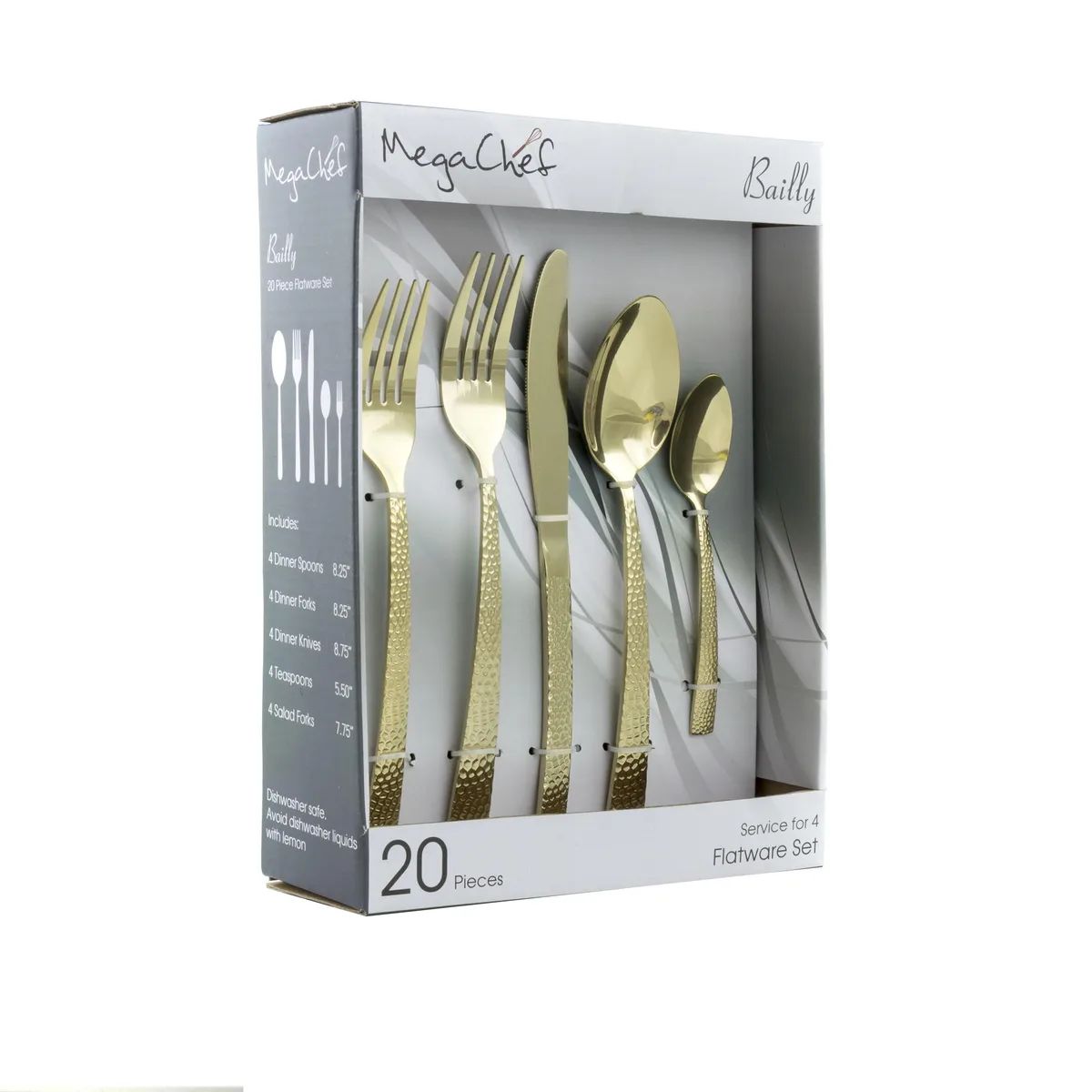 MegaChef MegaChef Baily 20 Piece Flatware Set Light Gold — product photo