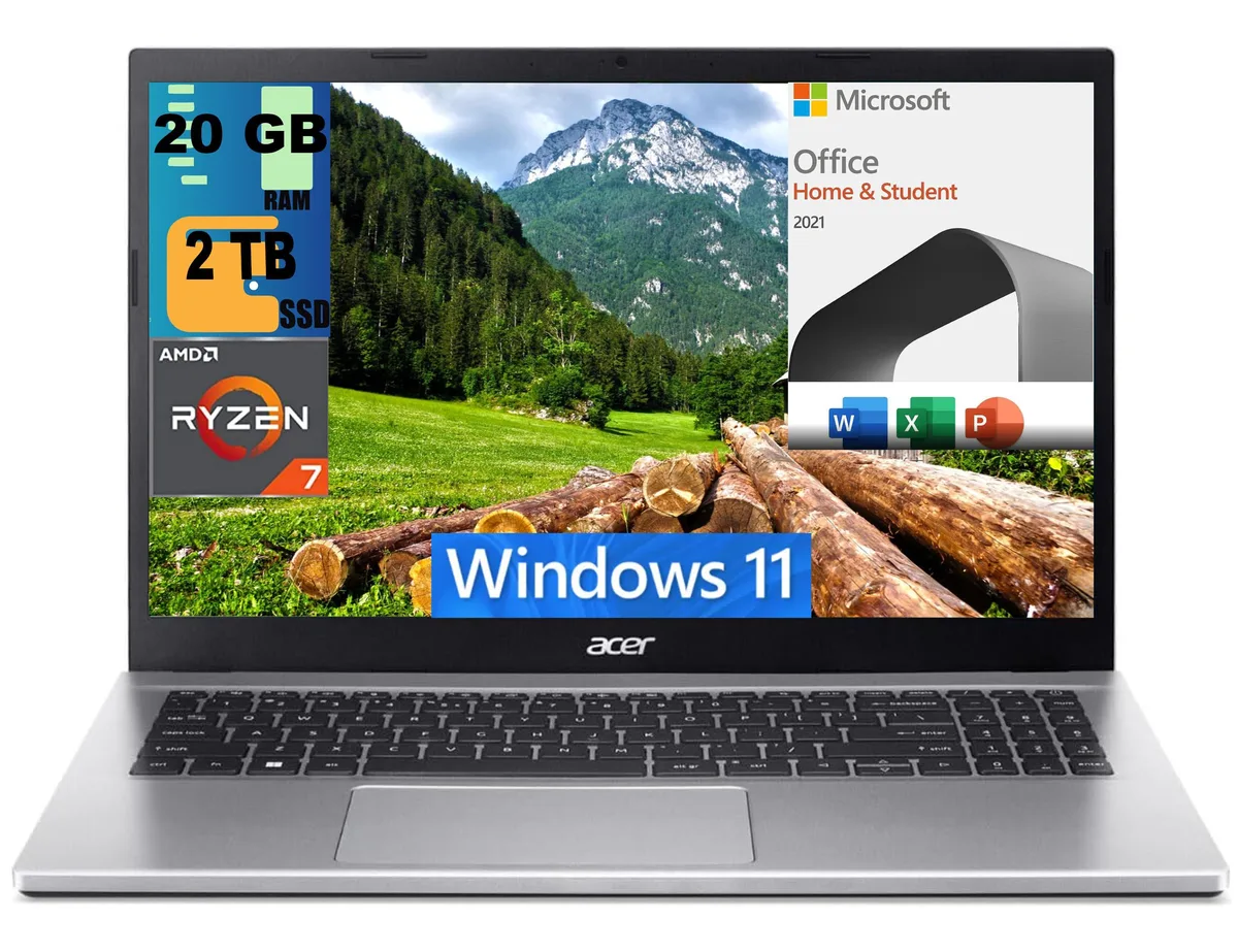 Acer America Acer America Aspire 3 15 laptop 20GB 2TB Ryzen 7 5700U — product photo