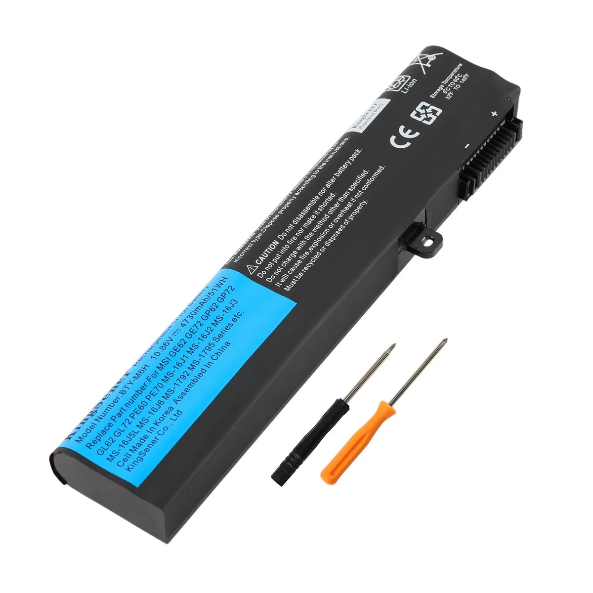 KingSener KingSener BTY-M6H laptop battery 10.86V 4730mAh 51Wh 6-cell — product photo