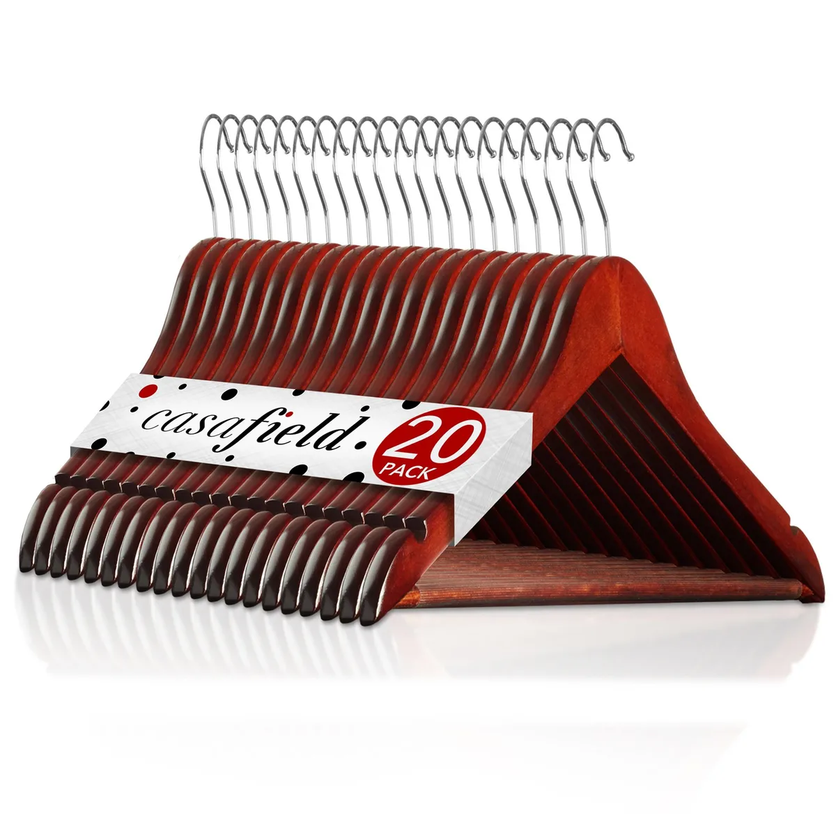 Casafield Casafield 20 Cherry Wooden Suit Hangers — product photo