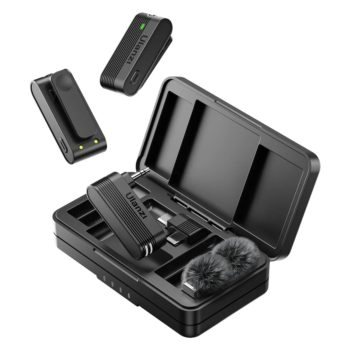  ULANZI A100 Wireless Lavalier Microphone Kit 2 Transmitters 3.5mm USB-C — product photo