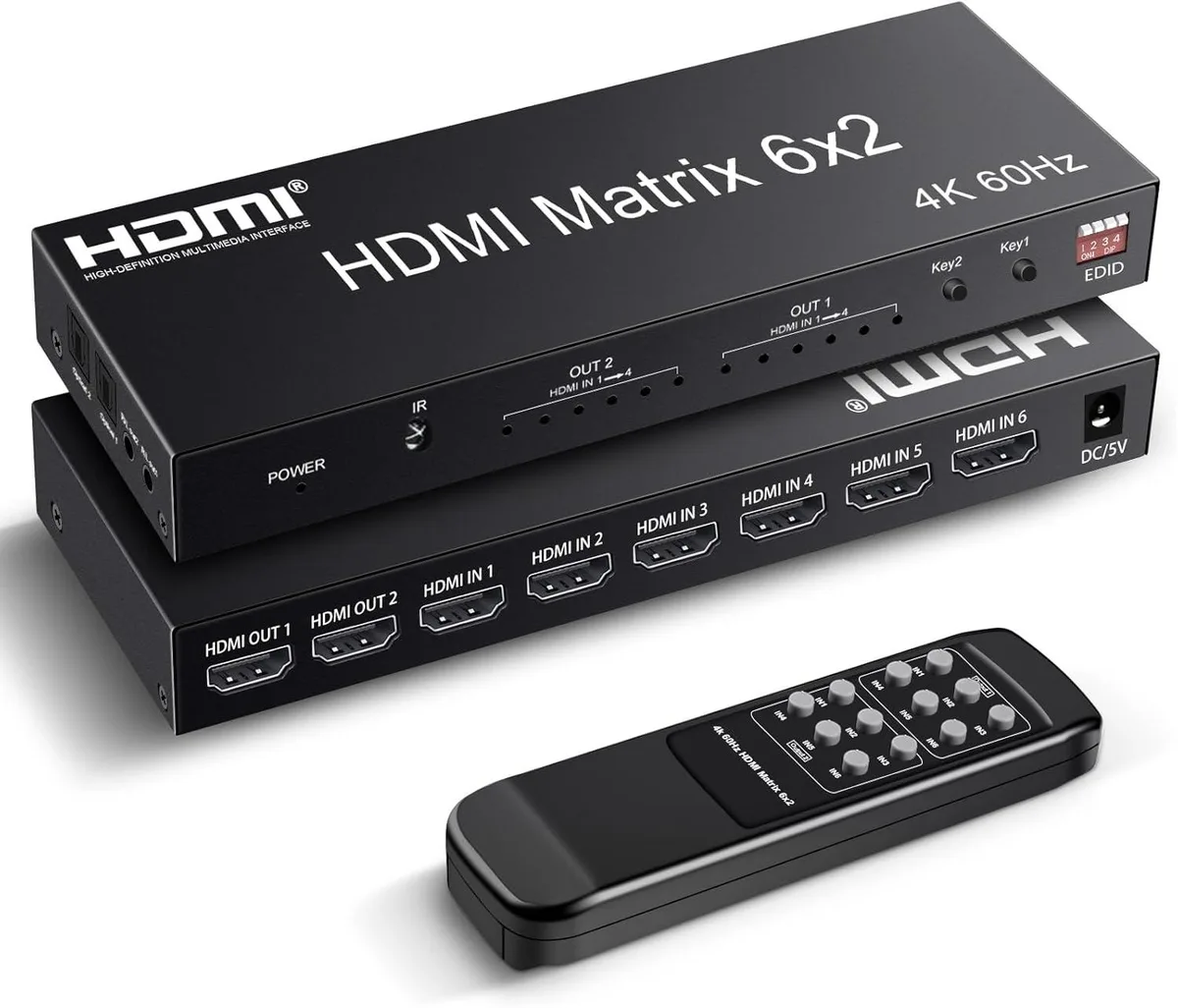 Hitoor Hitoor BW-20HM62 6x2 HDMI Matrix Switch 4K@60Hz — product photo