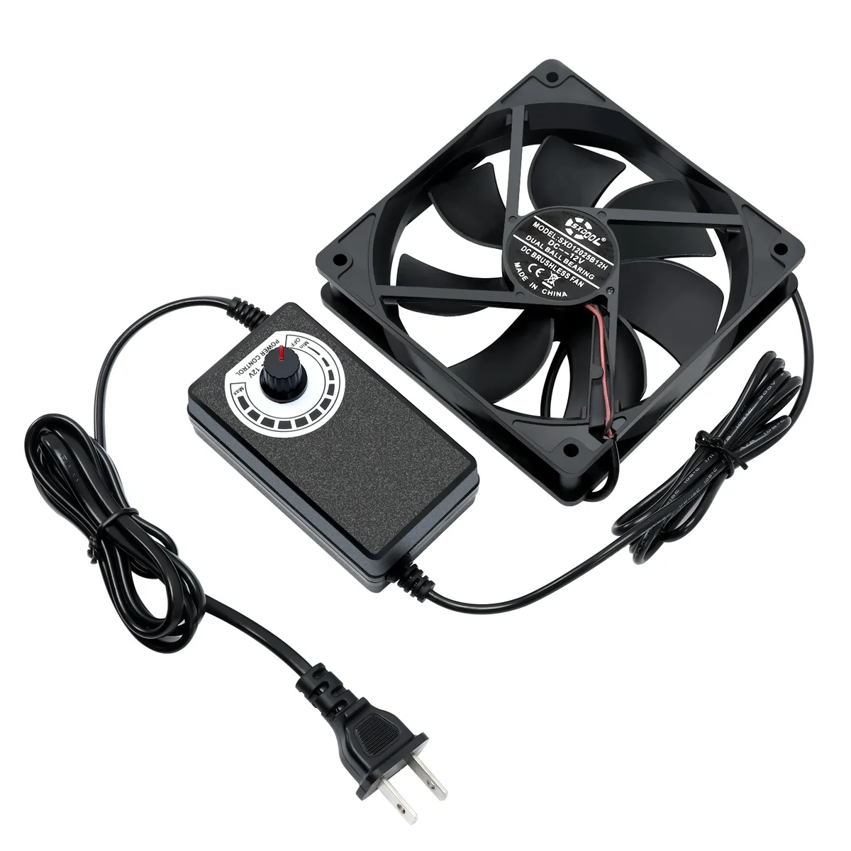 SXDOOL SXDOOL SXD12025B12H 120mm 3200RPM 94.5CFM 38.5dBA Dual Ball Bearing Case Fan — product photo