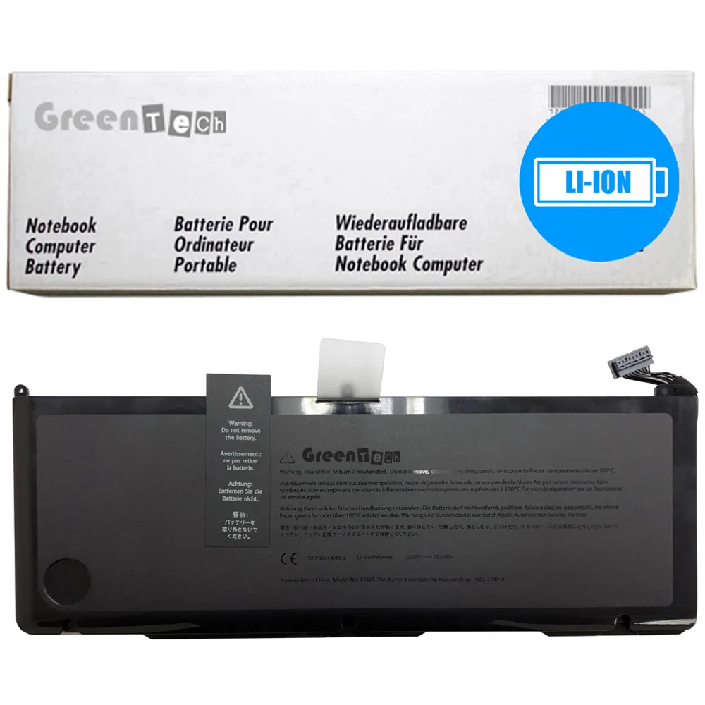 GreenTechLLC GreenTechLLC A1383 laptop battery 17 inch MacBook Pro A1297 2011 95WHR 8700MAH — product photo