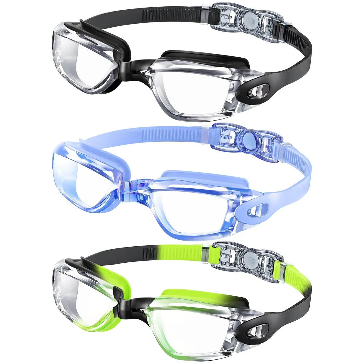  NSSIW Kids Swimming Goggles Anti Fog UV400 3 Pack — product photo