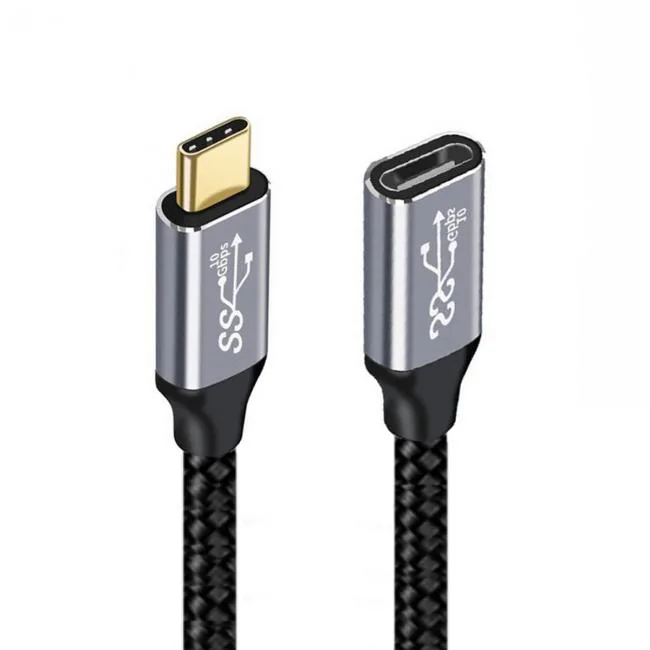 Cablecc Cablecc USB-C 3.1 Male to Female Extension Cable 10Gbps 100W with Sleeve — product photo