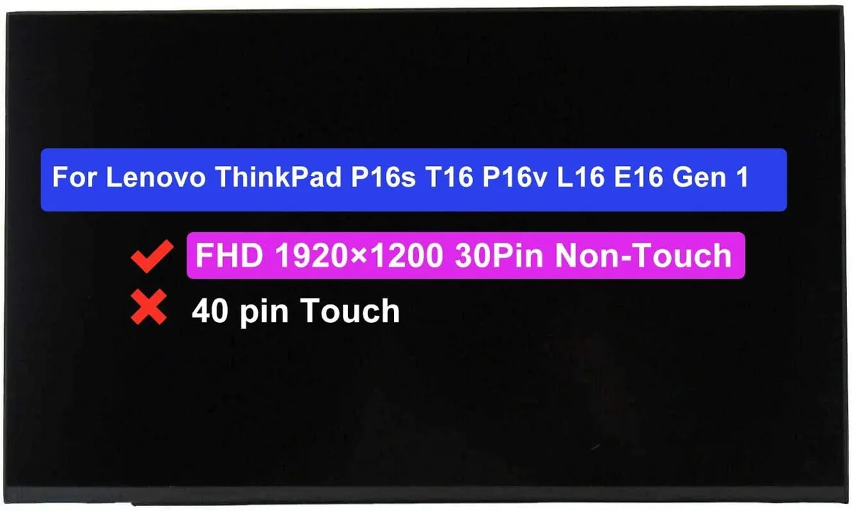 NUOLAISUN NUOLAISUN 16.0" FHD 1920×1200 60Hz 30Pin laptop screen — product photo