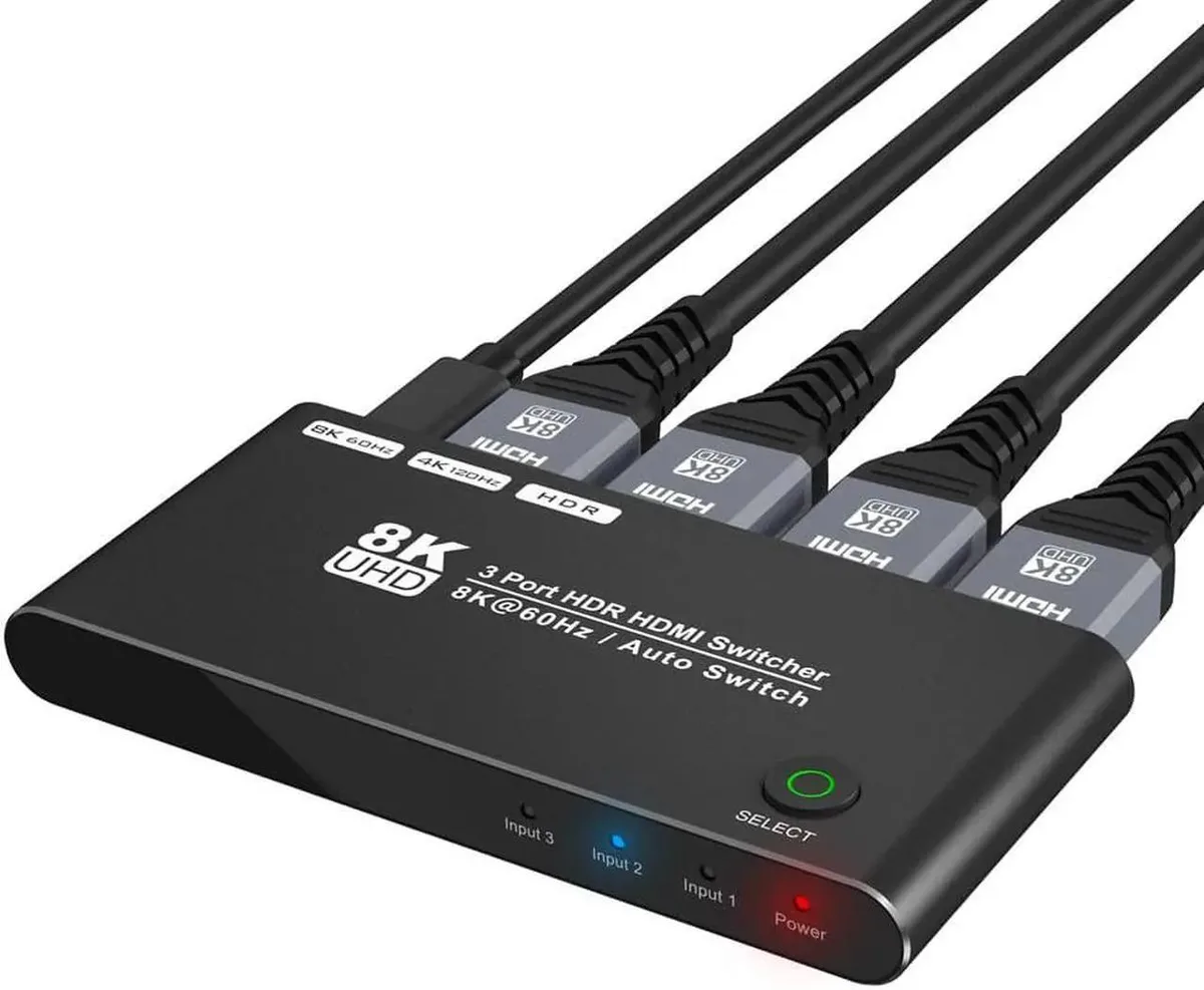Vszerda Vszerda HDMI 2.1 3 in 1 out video switch 8K@60Hz 4K@120Hz 48Gbps — product photo