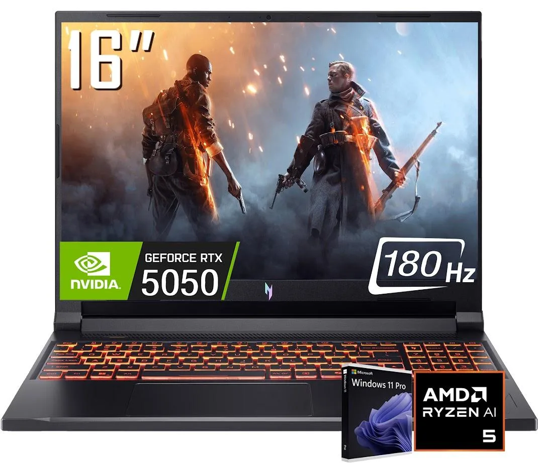 Acer America Acer Nitro V 16 AI Gaming Laptop Ryzen 5 240 RTX 5050 32GB 2TB — product photo