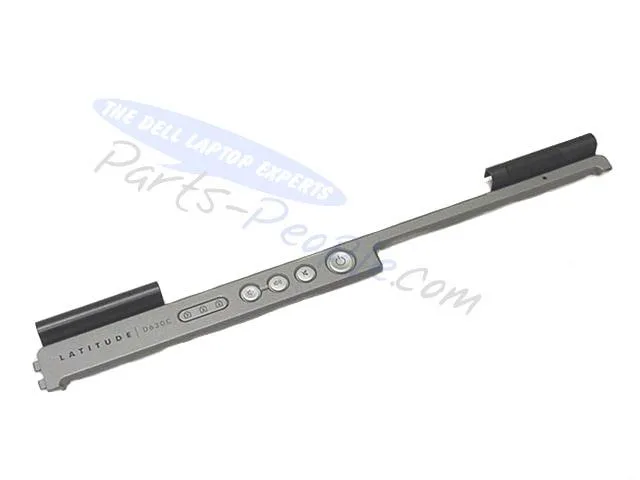 Genuine Dell OEM power button cover RN161 for Latitude D630c, silver plastic with hinge covers