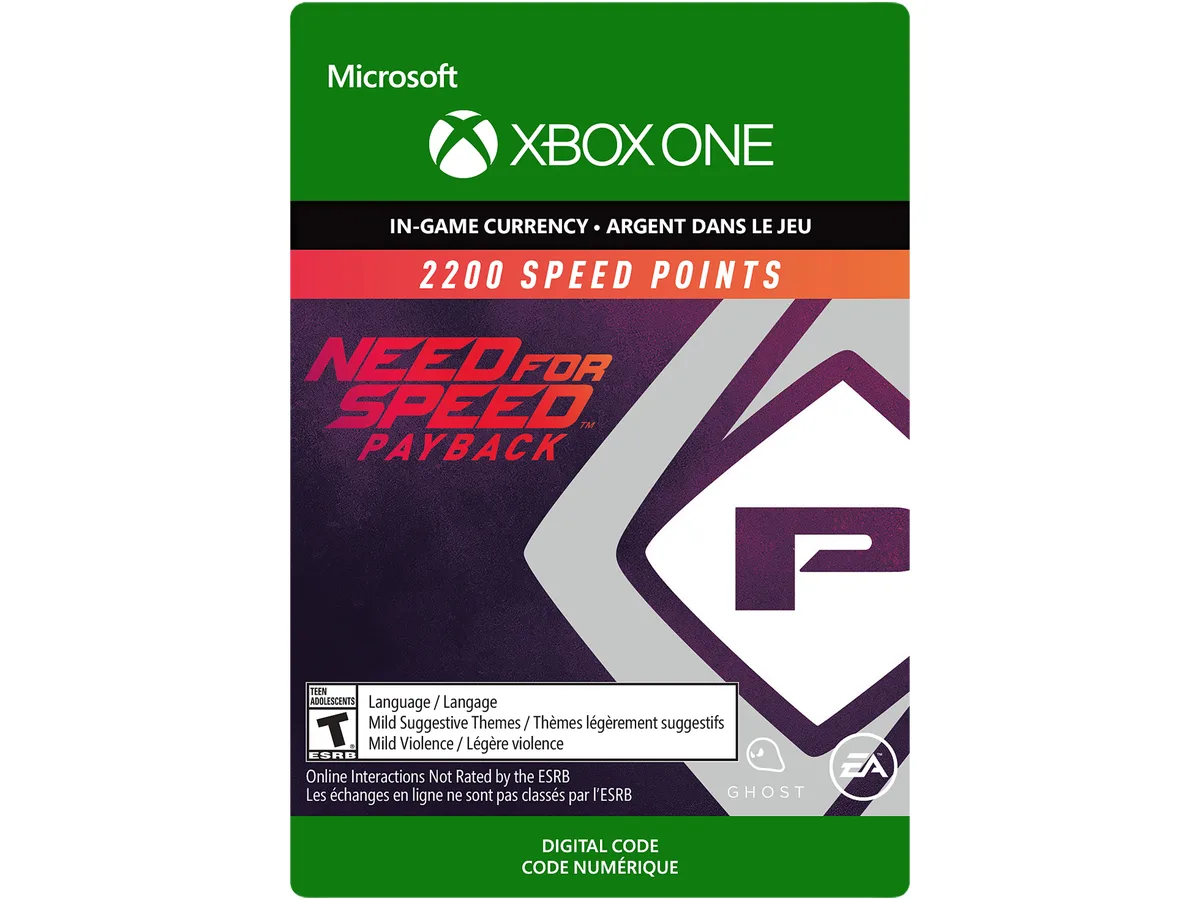 Electronic Arts Electronic Arts 7F6-00166 Need for Speed Payback 2200 Speed Points downloadable game — product photo