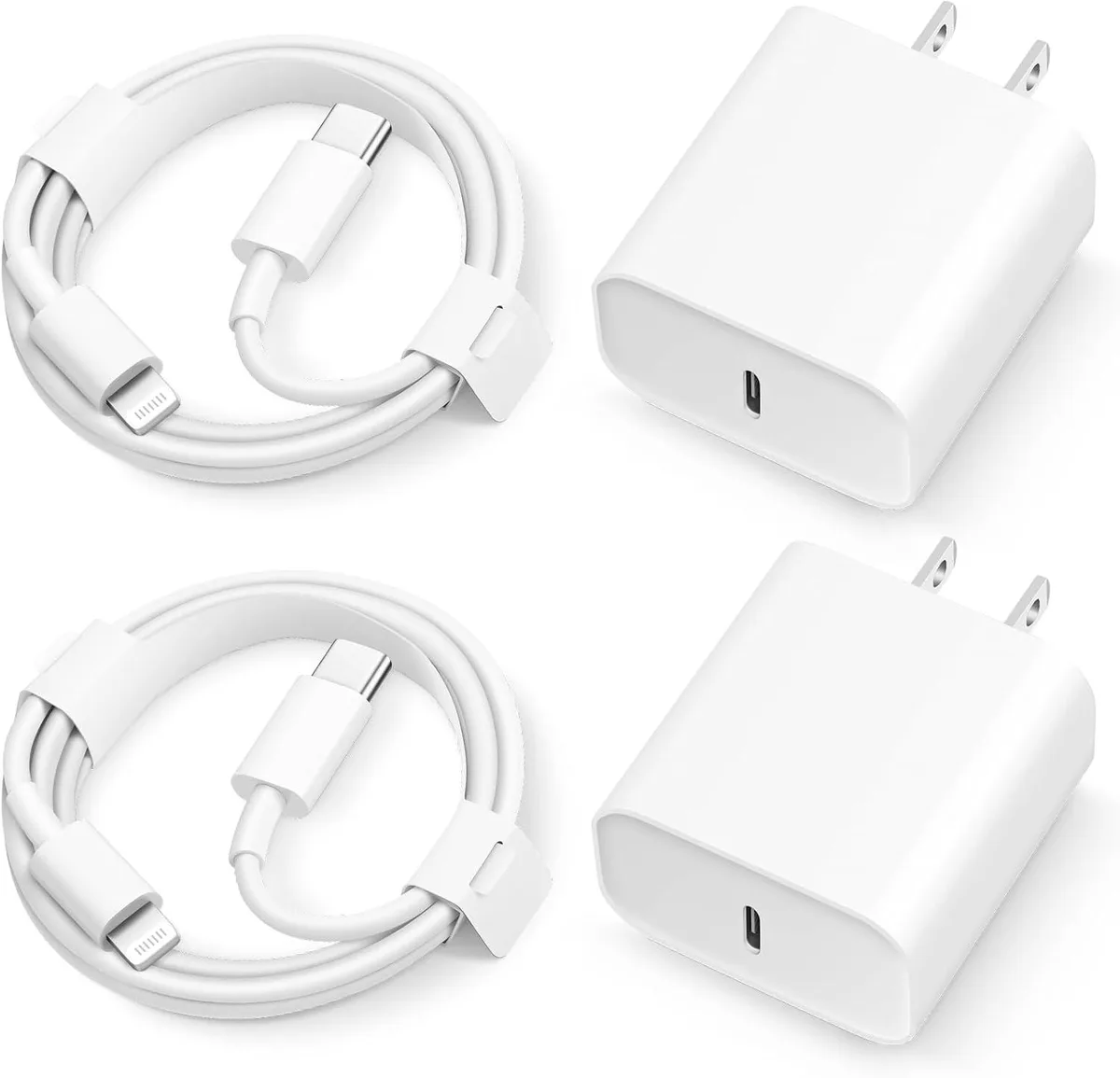 ONITOON ONITOON 20W USB-C PD Wall Charger 2-Pack with 6ft Cable — product photo