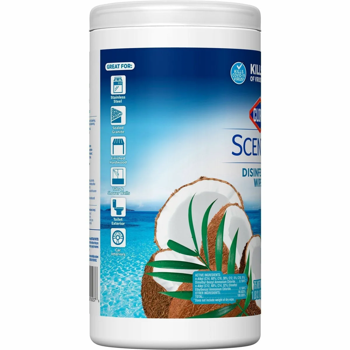 Clorox Clorox Scentiva Cleaning Wipes Coconut Water Lily 75 Count 60037 — product photo