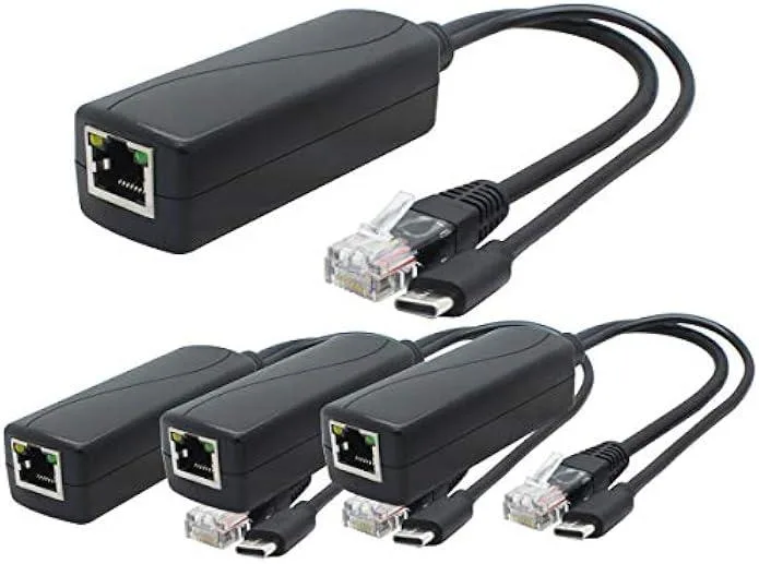 kolitt kolitt 4-Pack 5V Gigabit PoE Splitter USB-C 48V to 5V 2.4A IEEE 802.3af — product photo