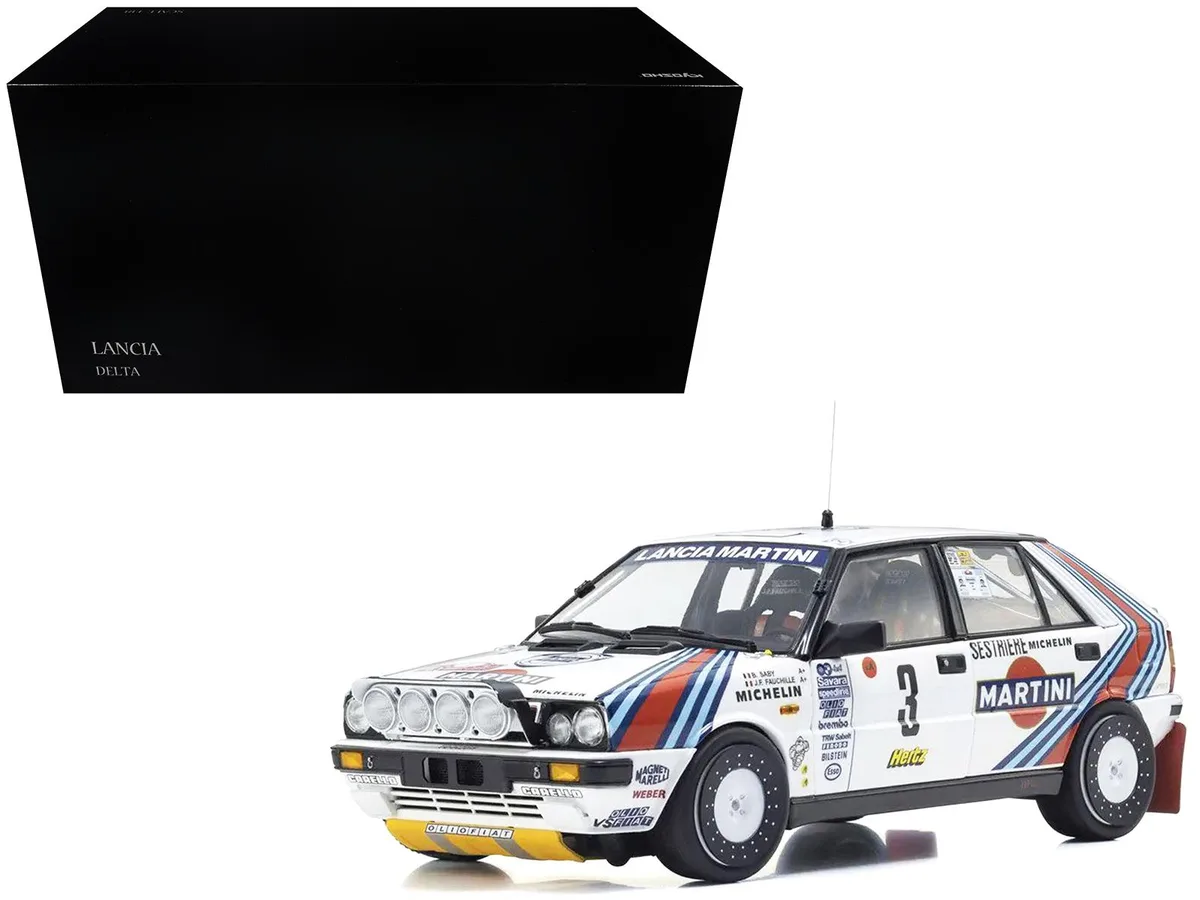 KYOSHO KYOSHO Lancia Delta HF 4WD #3 Martini Racing Winner Rally Monte Carlo 1988 1/18 Diecast Car — product photo