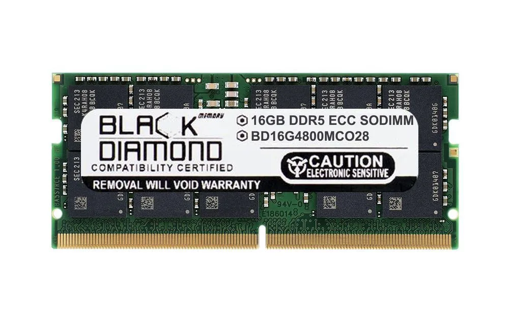 Black Diamond Memory Black Diamond Memory BD16G4800MCO28 16GB DDR4 4800 ECC SODIMM memory upgrade — product photo