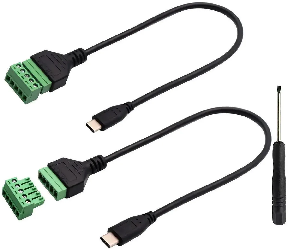 SMUGDESK SMUGDESK 2 Pack 30 cm USB 2.0 Type-C Male to 5 Pin Screw Terminal Block Cable — product photo