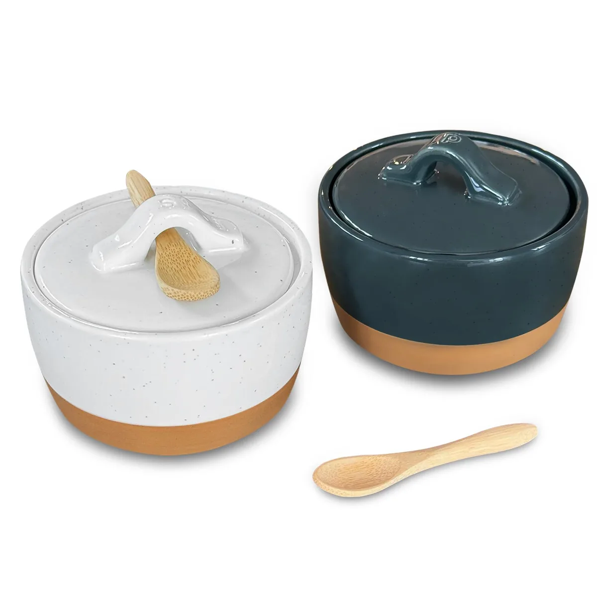  10 oz Ceramic Salt &amp; Pepper Cellar Set — product photo