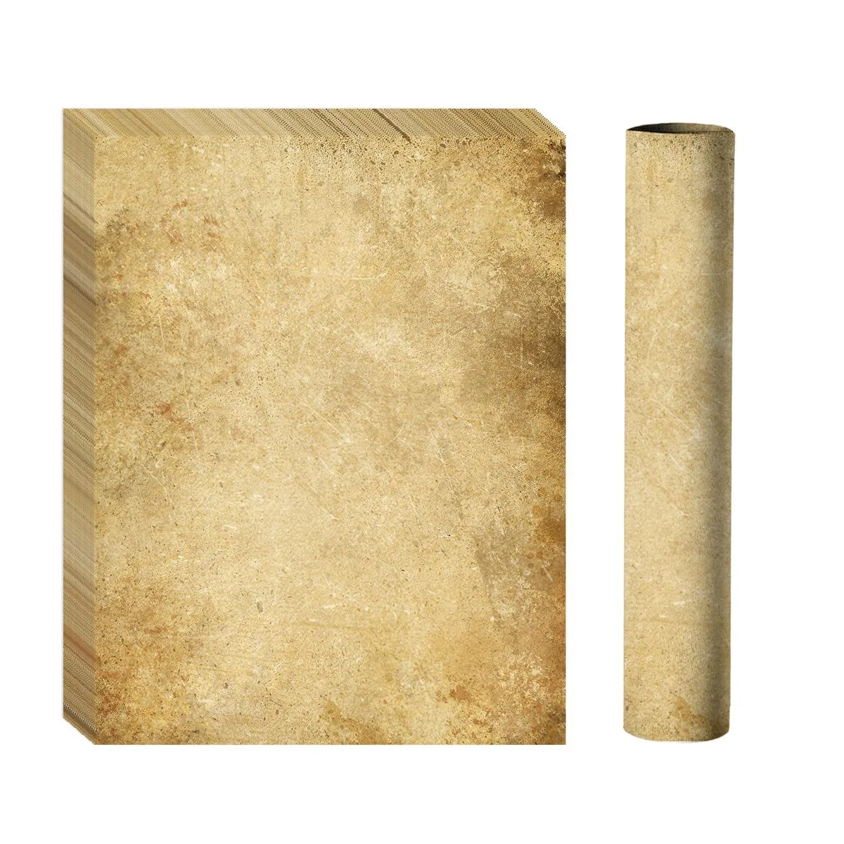 Stack of one hundred vintage parchment sheets, 8.5 by 11 inches, aged finish