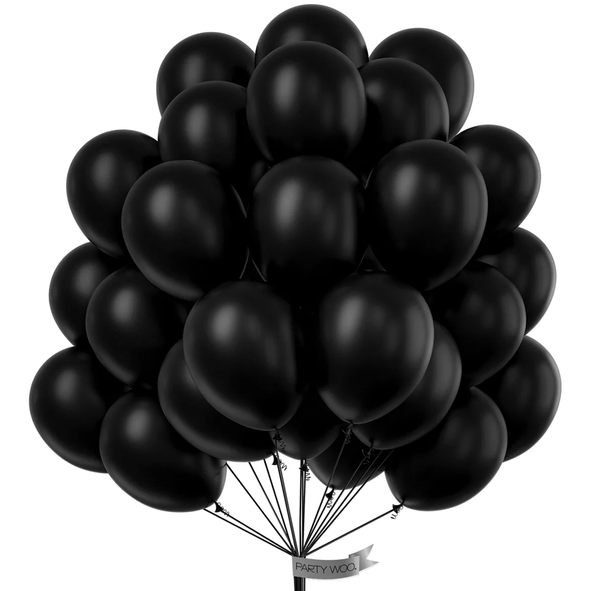 PartyWoo Black Latex Balloons 12 inch 101 pcs — product photo