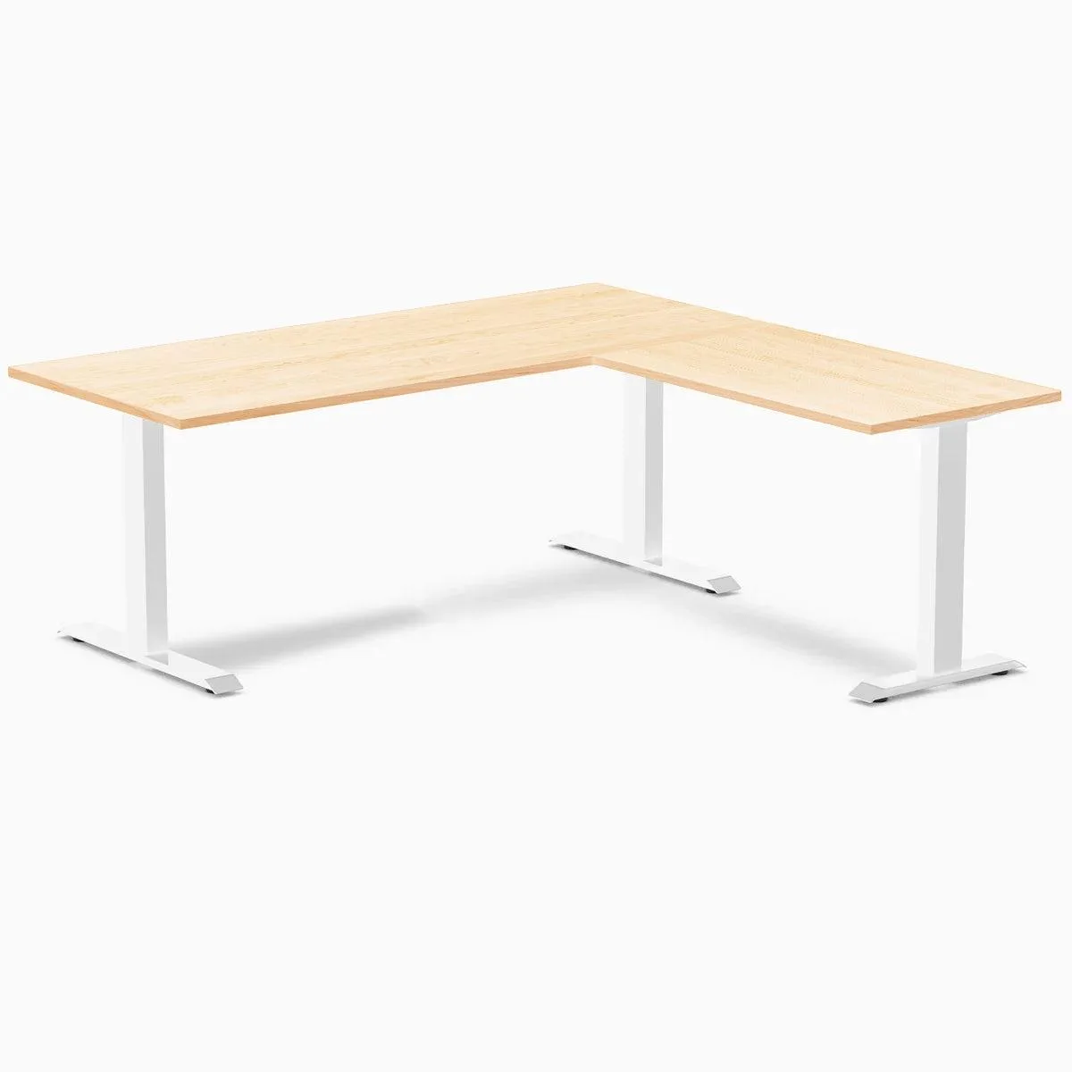 Desky Desky Zero Hardwood L-Shape Office Desk Maple 72x30x70x24 in White — product photo
