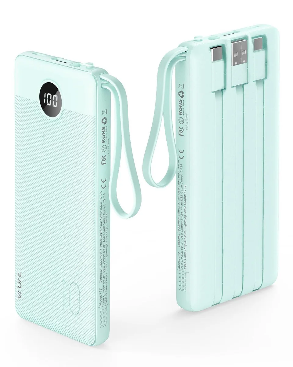 VRURC T17 10000mAh 22.5W power bank green — product photo
