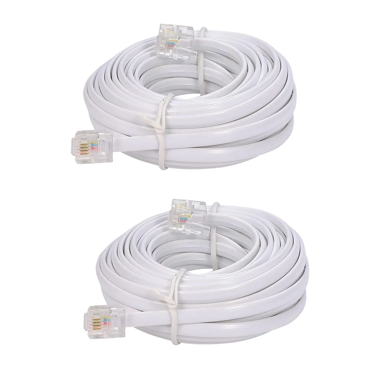  GE 20 ft RJ-11 Phone Extension Cable Male to Female White 2-Pack — product photo